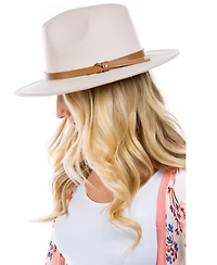 Marcus Adler Women's Faux Leather Knotted Band Wool Blend Felt Hat