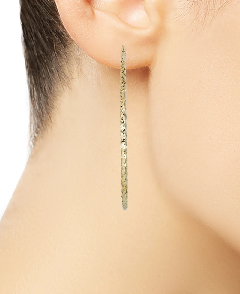 Textured Large Hoop Earrings in 10k Gold