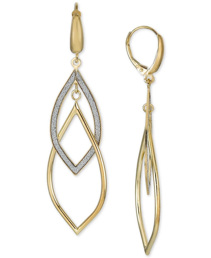 Glitter Orbital Drop Earrings in 10k Gold