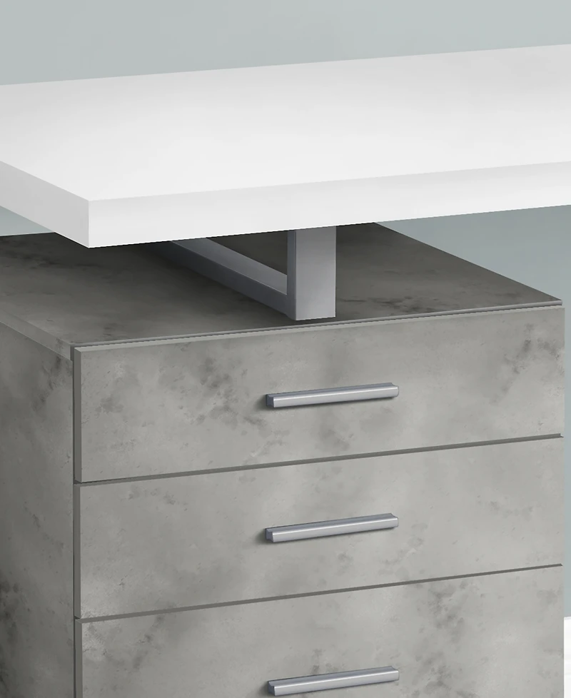 Desk with 3 Storage Drawers and Floating Desktop