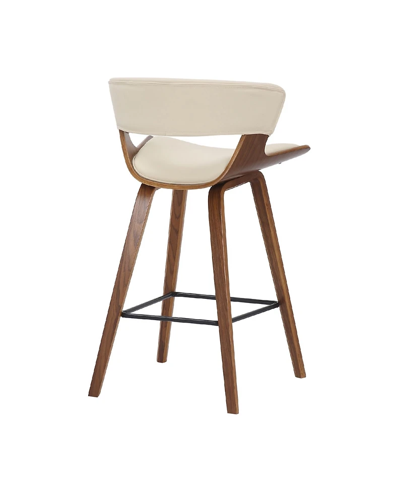 Jagger Modern Wood and Faux Leather Counter Height Bar Stool