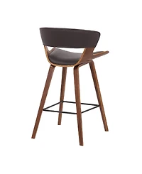 Jagger Modern Wood and Faux Leather Counter Height Bar Stool