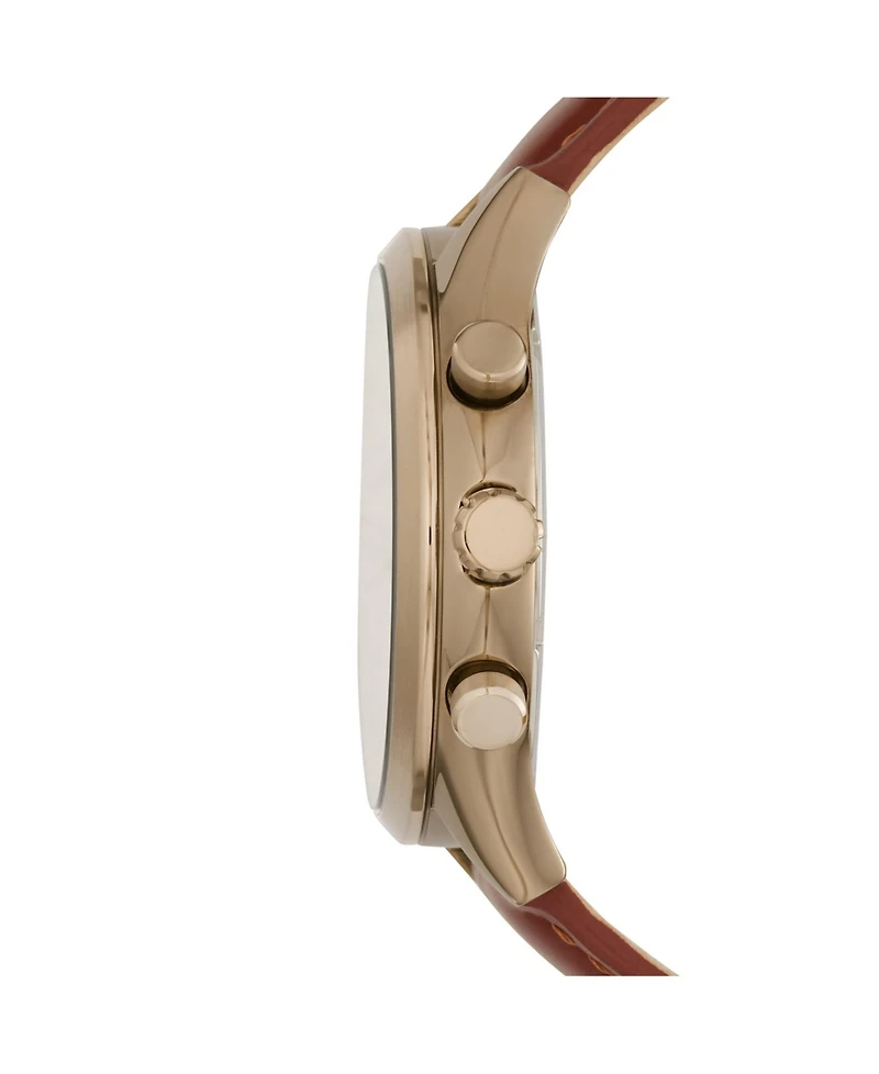 Fossil Men's Fenmore Multifunction Brown Leather Watch 44mm