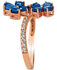 Le Vian Blueberry Sapphire (1-1/2 ct. t.w.) & Nude Diamond (1/5 Flower Statement Ring 14k Rose Gold