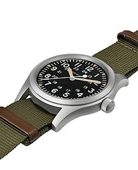 Hamilton Men's Swiss Khaki Field Green Textile Strap Watch 42mm