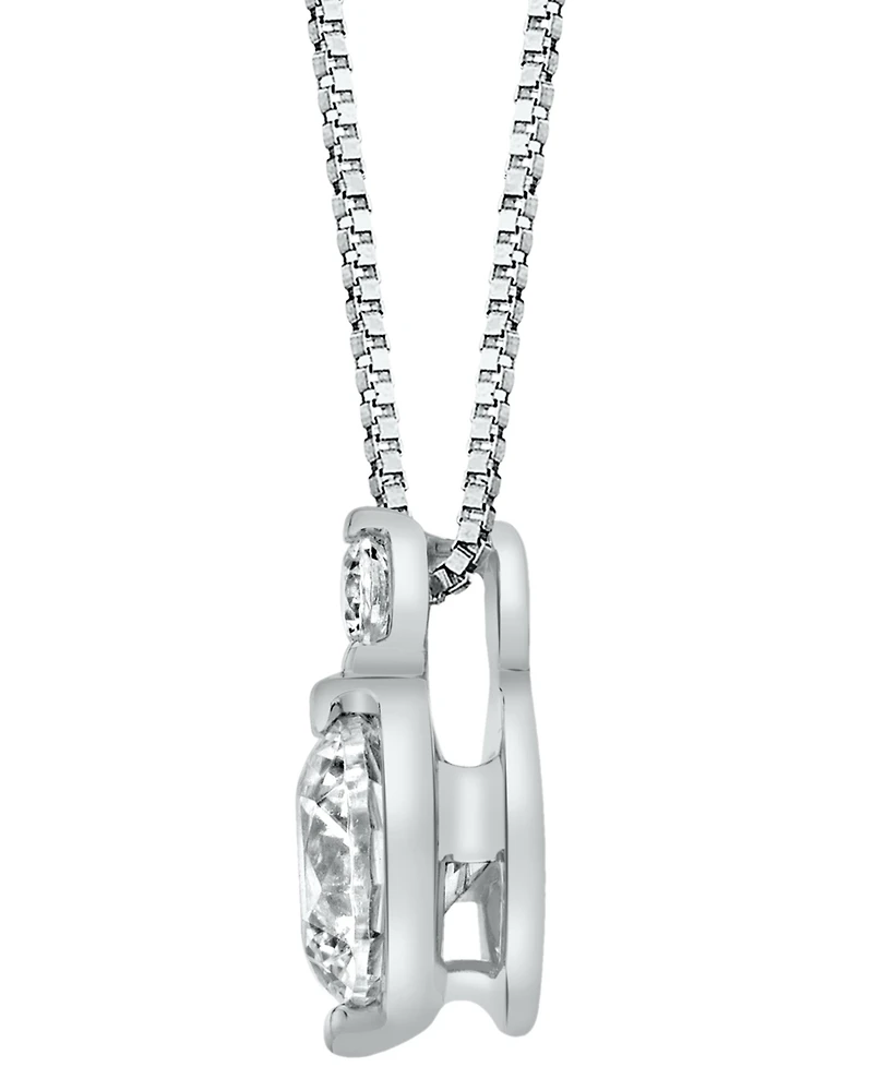 Sirena Diamond Double Bezel 18" Pendant Necklace (1/4 ct. t.w.) 14K White Gold or Yellow