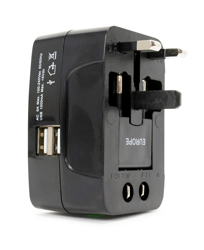International Travel Adapter with Two Usb Ports