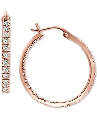 Giani Bernini Small Cubic Zirconia & Out Oval Hoop Earrings 18k Gold-Plated Sterling Silver, 0.6", Created for Macy's
