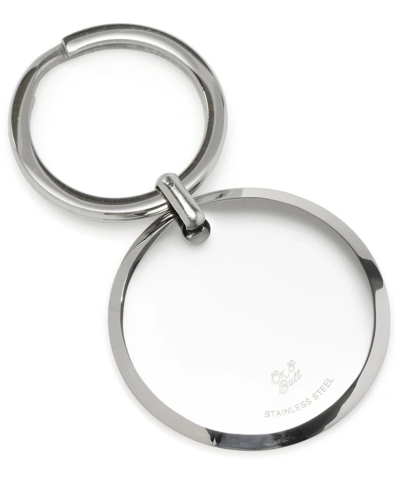 Ox & Bull Trading Co. Men's Round Engravable Stainless Steel Key Chain
