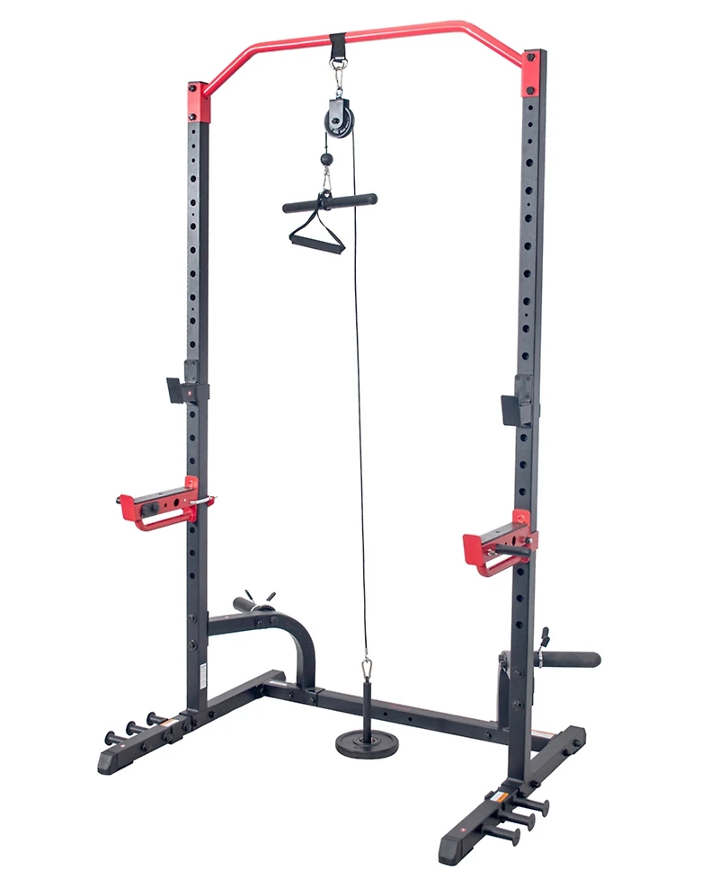 Sunny Health & Fitness Lat Pull Down Attachment for Power Rack Cages, Up to 360LBs Support