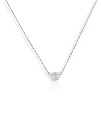 Cubic Zirconia Bezel Necklace