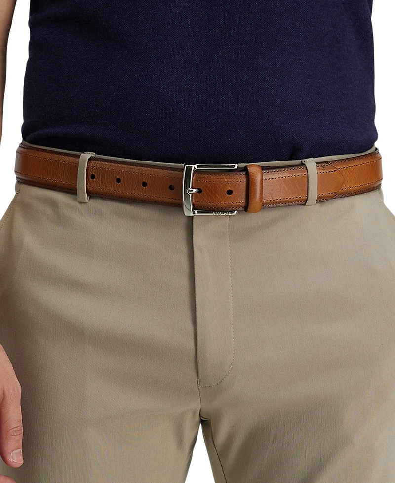 Tommy Hilfiger Men's Stitched Classic Dress Leather Belt