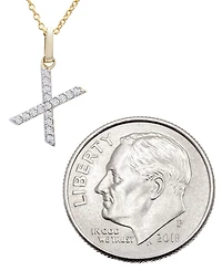 Diamond Initial Pendant Necklace (1/10 ct. t.w.) in 14k Gold, 17" + 1" Extender