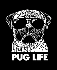 Men's Pug Life Word Art T-shirt