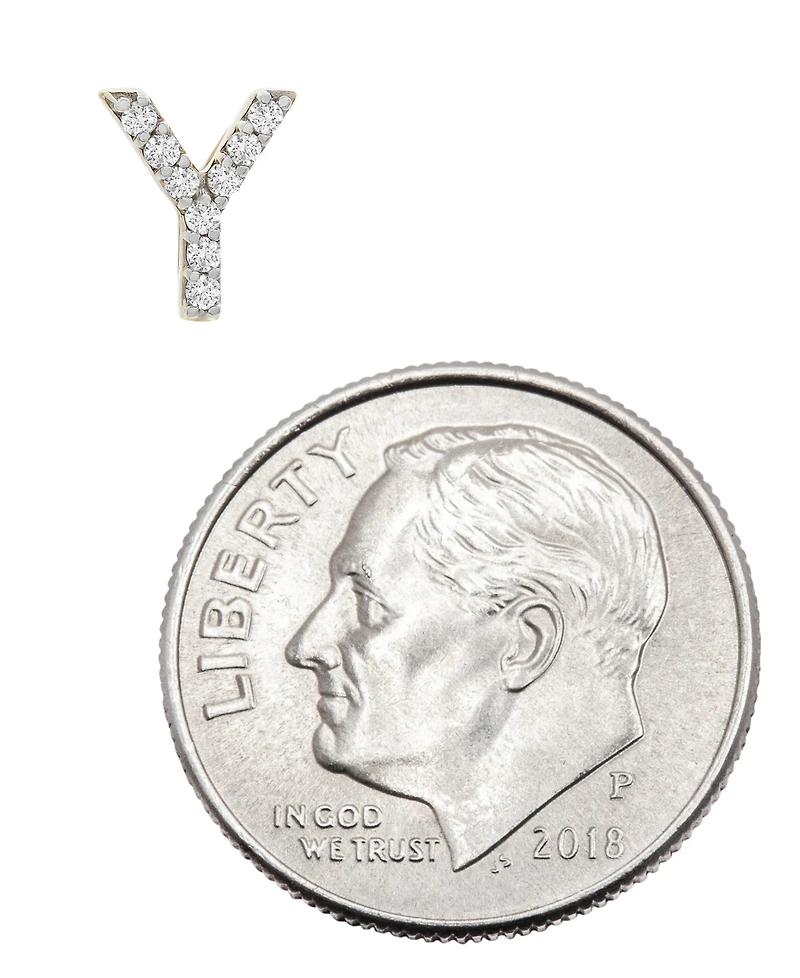 Wrapped Diamond Initial Single Stud Earring (1/20 ct. t.w.) in 14k Gold, Created for Macy's