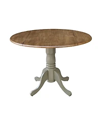 42" Dual Drop Leaf Pedestal Dining Table with 4 Madrid Ladderback Chairs, 5 Piece Dining Set