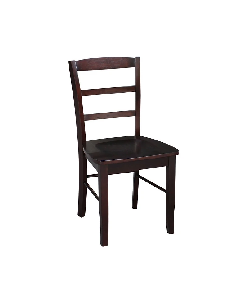 30" Round Top Pedestal Dining Table with 2 Madrid Ladderback Chairs, 3 Piece Dining Set