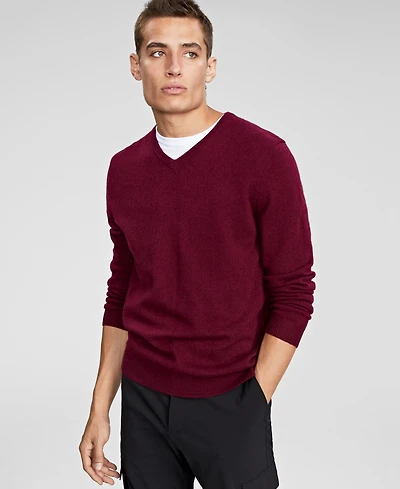 Club Room Men's 100% Cashmere V-Neck Sweater, Macy's Exclusive