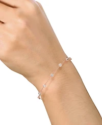 Diamond Bezel Chain Bracelet (1/10 ct. t.w.) Sterling Silver, 14k Gold-Plated Silver or Rose
