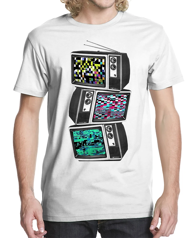 Men's Glitched Tv Graphic T-shirt