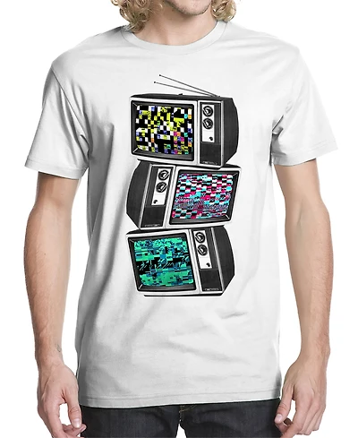 Men's Glitched Tv Graphic T-shirt
