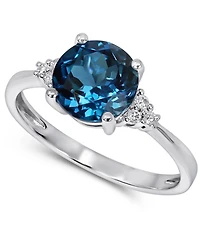 Amethyst (1-5/8 ct. t.w.) & Diamond (1/20 Ring 14k Gold (Also London Blue Topaz Rhodolite Garnet)