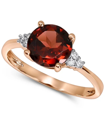 Amethyst (1-5/8 ct. t.w.) & Diamond (1/20 Ring 14k Gold (Also London Blue Topaz Rhodolite Garnet)