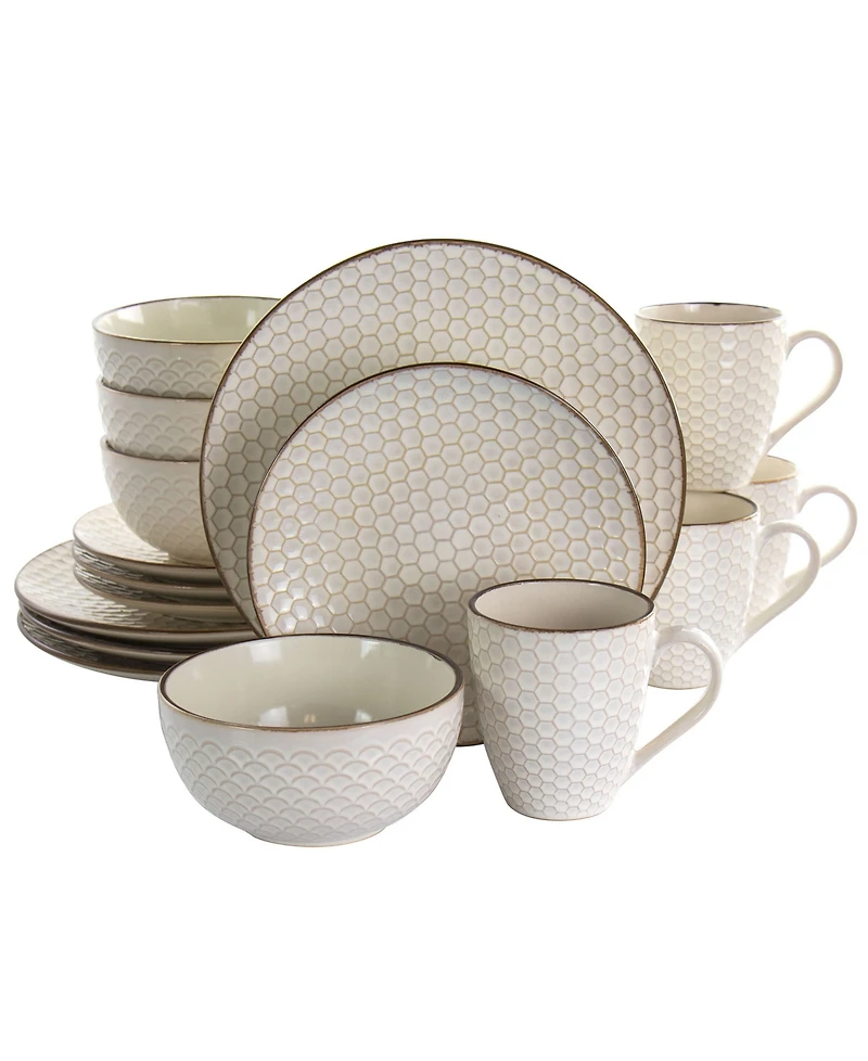 Elama Honey 16 Pc. Dinnerware Set, Service for 4