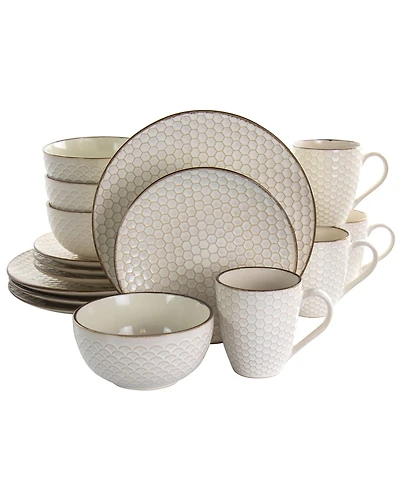 Elama Honey 16 Pc. Dinnerware Set, Service for 4
