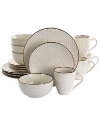 Elama Honey 16 Pc. Dinnerware Set, Service for 4