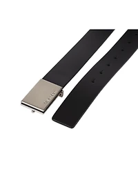 Calvin Klein Men's Casual Belt with Engraved Plaque Buckle