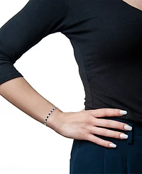 Sapphire (3-3/8 ct. t.w.) & Diamond (1/10 ct. t.w.) Link Bracelet in Sterling Silver