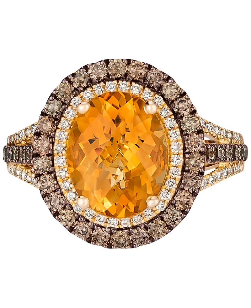 Le Vian Deep Sea Blue Topaz (4 ct. t.w.) & Diamond (7/8 ct.t.w.) Statement Ring 14k Rose Gold (Also Opal, Citrine, Amethyst, Garnet Mint Julep