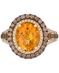 Le Vian Deep Sea Blue Topaz (4 ct. t.w.) & Diamond (7/8 ct.t.w.) Statement Ring 14k Rose Gold (Also Opal, Citrine, Amethyst, Garnet Mint Julep