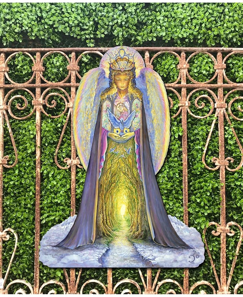 Designocracy The Angel and The Blue Cat Oversized Wall Door Yard Decor by Josephine Wall