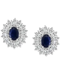 Effy Sapphire (1/3 ct. t.w.) & Diamond Stud Earrings 14k White Gold. (Also available Ruby and Emerald)