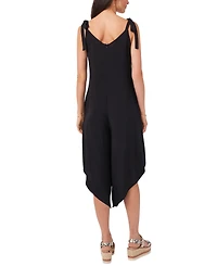 Vince Camuto Women's V-Neck Sleeveless Tie-Shoulder Angled-Hem Jumpsuit