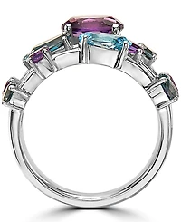 Effy Multi-Gemstone Triple Row Statement Ring (3-3/4 ct. t.w.) in Sterling Silver