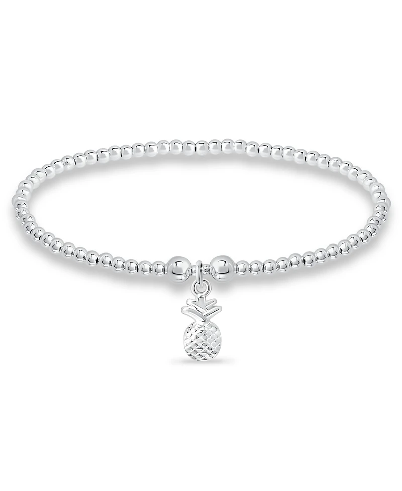 Bead Jackfruit Charm Bracelet in Silver Plate