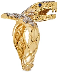 Diamond Snake Ring (1/4 ct. t.w.) in 14k Yellow Gold-Plated Sterling Silver