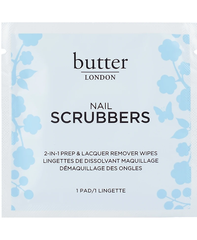 butter London Nail Scrubbers 2-In-1 Prep & Lacquer Remover Wipes