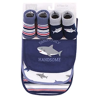 Hudson Baby Boys Essential 5-Piece Bib & Sock Collection