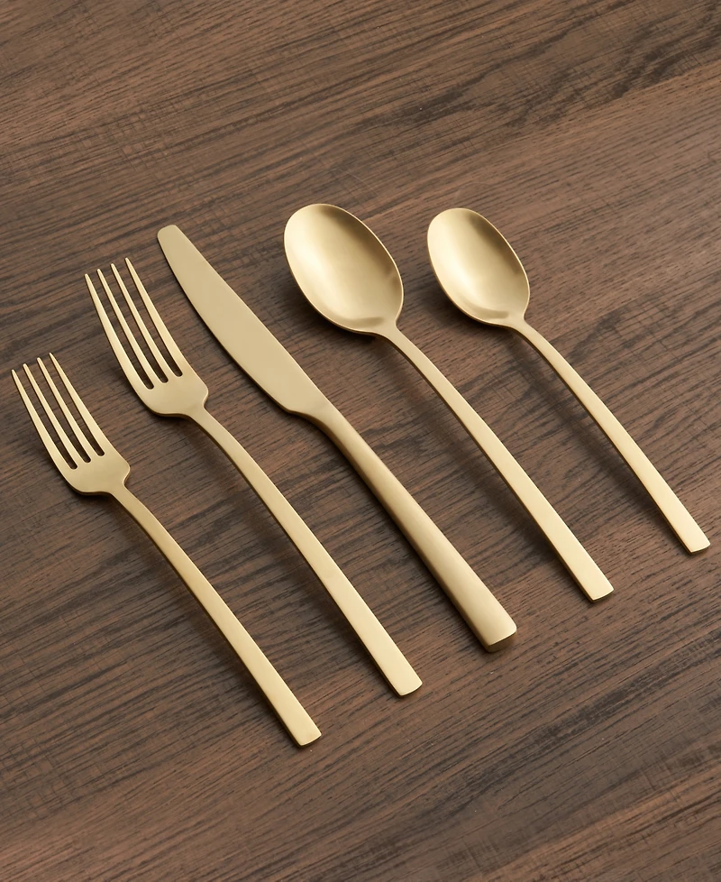 Cambridge Silversmiths Beacon Gold Satin 45-Piece Flatware Set, Service for 8