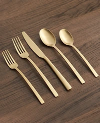 Cambridge Silversmiths Beacon Gold Satin 45-Piece Flatware Set, Service for 8