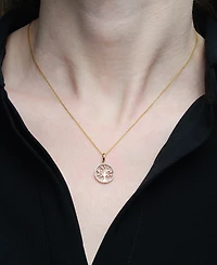Wrapped Diamond Tree 20" Pendant Necklace (1/10 ct. t.w.) in 14k Yellow or Rose Gold, Created for Macy's