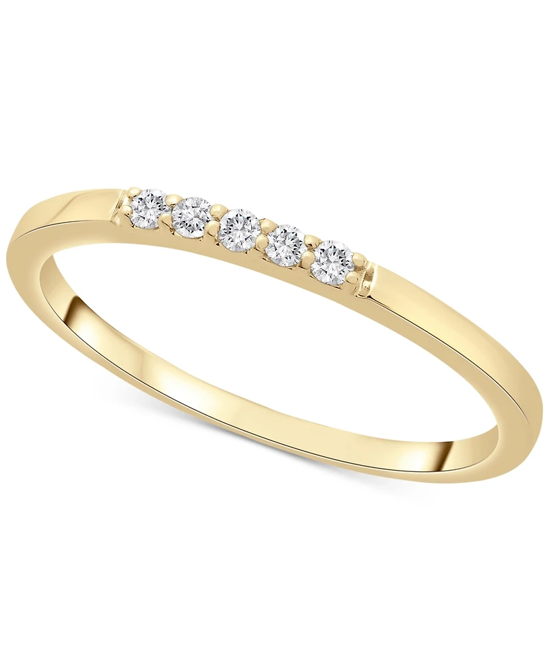 Wrapped Diamond Five-Stone Stack Ring (1/20 ct. t.w.) 14k Yellow or White Gold, Created for Macy's