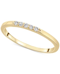 Wrapped Diamond Five-Stone Stack Ring (1/20 ct. t.w.) 14k Yellow or White Gold, Created for Macy's