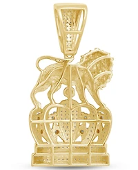 Men's Diamond Crown & Lion Pendant (5/8 ct. t.w.) in 14k Gold-Plated Sterling Silver