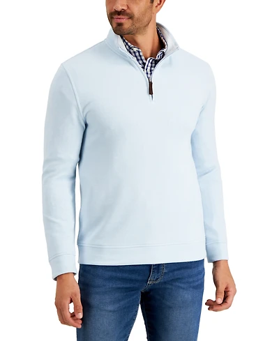 Club Room Men's Birdseye Quarter-Zip Pullover
