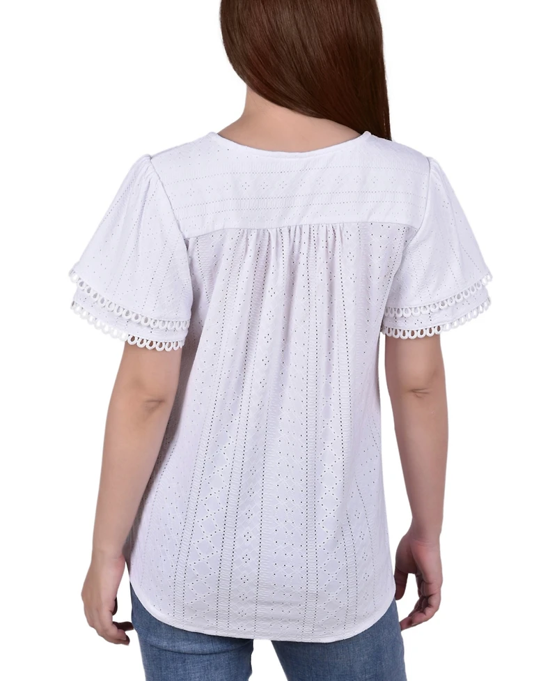 Women's Double Flutter Sleeve Top